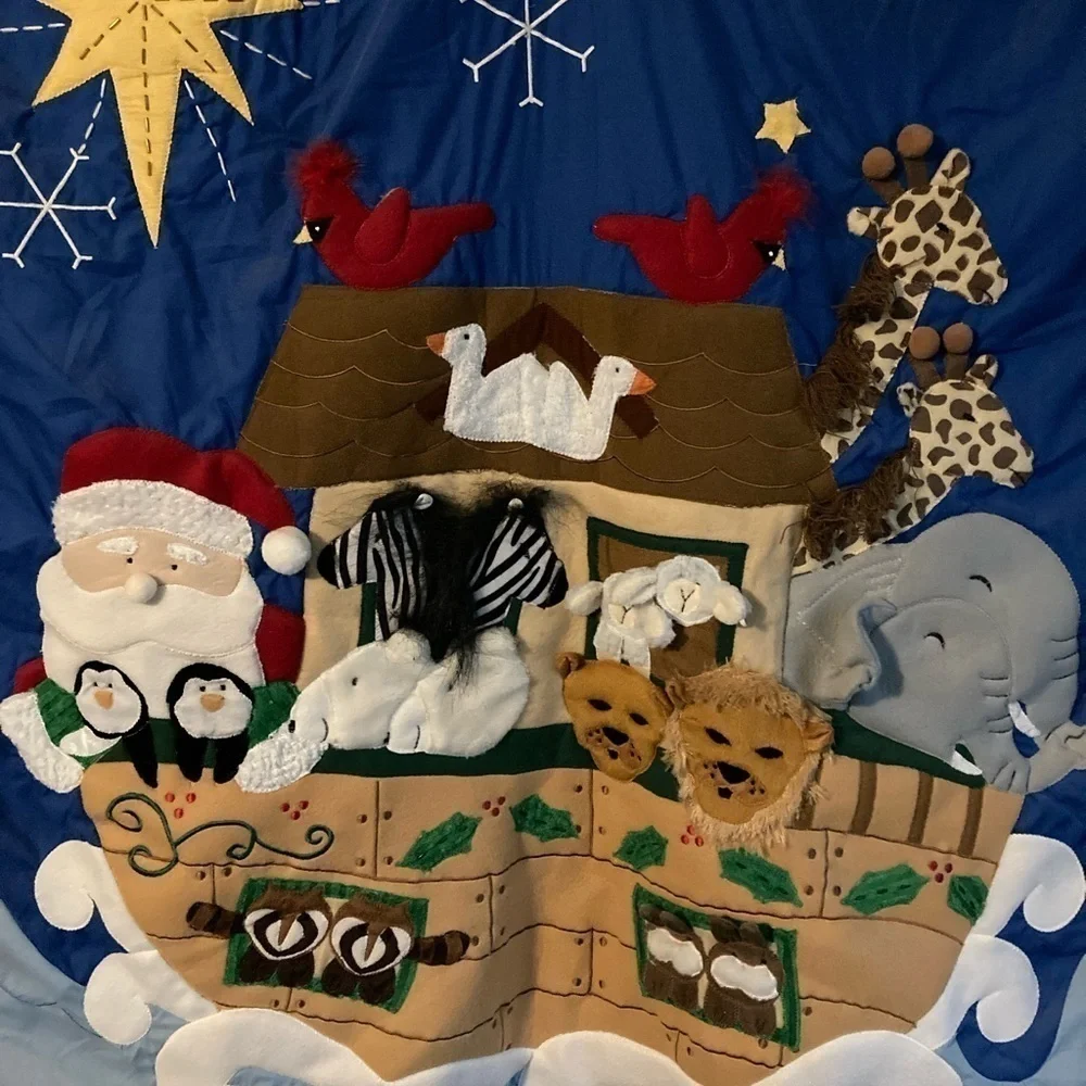 Vintage Home Interiors Noah’s Ark Christmas Wall Quilt
